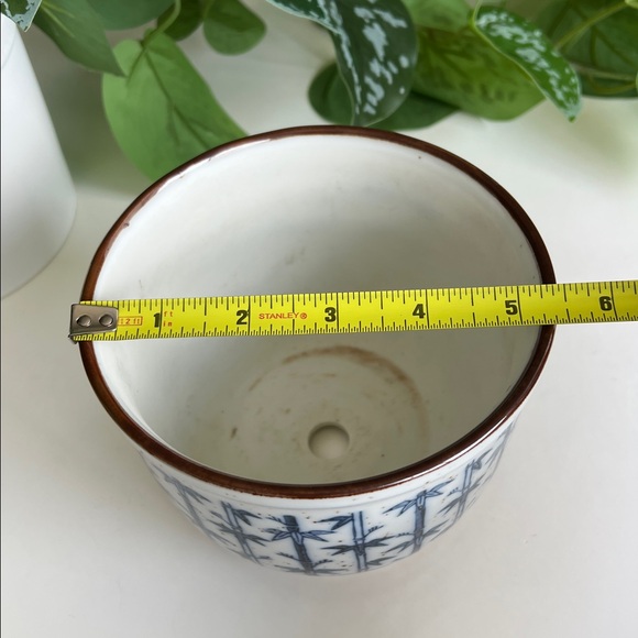 Vintage Speckled Ceramic Bamboo Planter - Picture 9 of 9